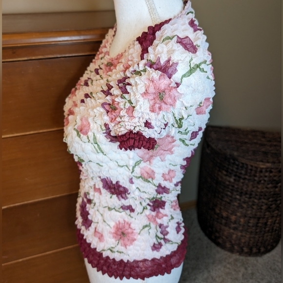 Vintage Magic Popcorn CRINKLE BUBBLE Travel Top OS 1990's - Picture 6 of 11